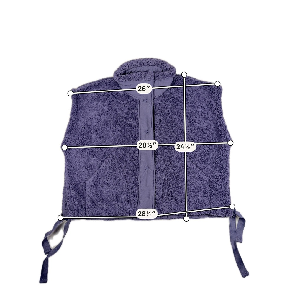 Free People Movement Scout It Out Fleece Sherpa Vest Purple Womens Large - Picture 9 of 9